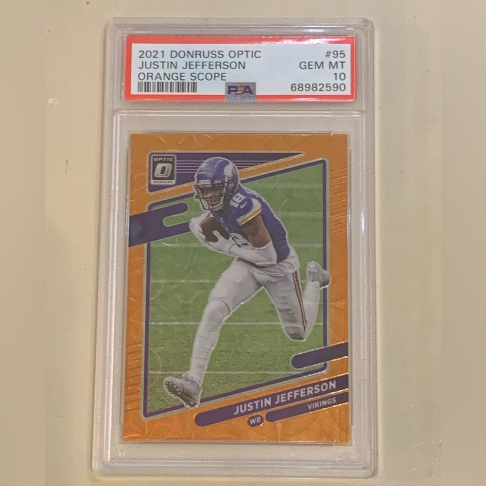 2021 Justin Jefferson Donruss Optic Orange Scope 
60/79 PSA Gem Mint 10